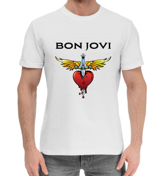Мужская Хлопковая футболка Bon Jovi