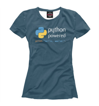 Футболка для девочек Python Powered Print Hello