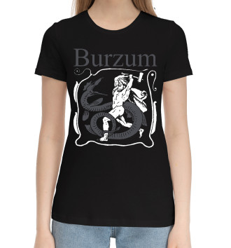 Женская Хлопковая футболка BURZUM SERPENT SLAYER