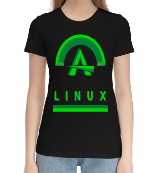 Женская Хлопковая футболка Линукс
