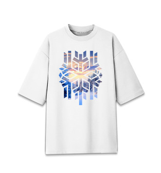 Хлопковая футболка оверсайз для мальчиков Снежинка