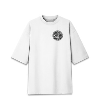 Женская Хлопковая футболка оверсайз Молот Тора в символике