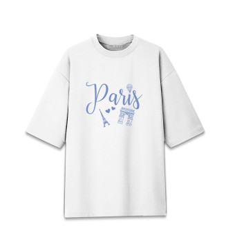 Женская Хлопковая футболка оверсайз Love Paris