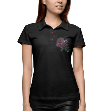 Женское Поло Черная роза