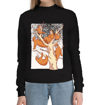 Женский Хлопковый свитшот Ленивцы на дереве