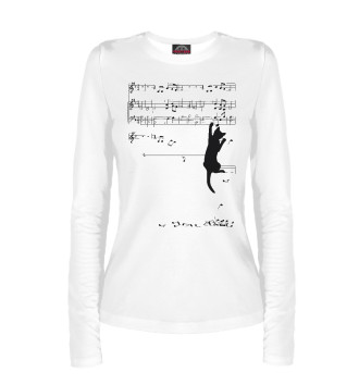 Женский Лонгслив Music cat