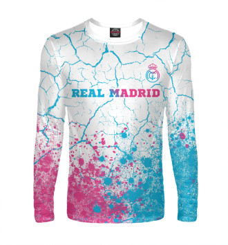 Мужской Лонгслив Real Madrid Neon Gradient (трещины)