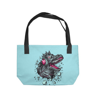 Пляжная сумка Динозавр - меломан