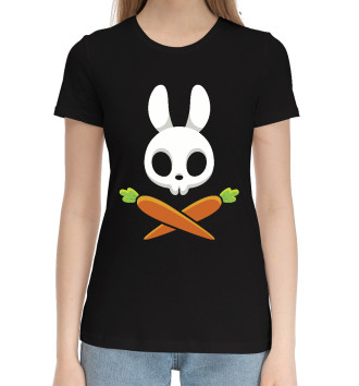 Женская Хлопковая футболка Череп кролика