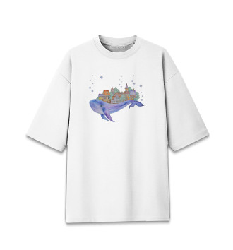 Мужская Хлопковая футболка оверсайз Сказочный кит