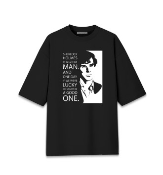 Мужская Хлопковая футболка оверсайз Шерлок