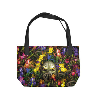 Пляжная сумка Ктулху с цветами