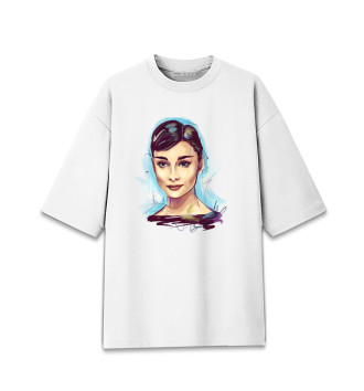 Мужская Хлопковая футболка оверсайз Audrey Hepburn
