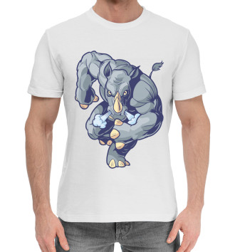 Мужская Хлопковая футболка Носорог