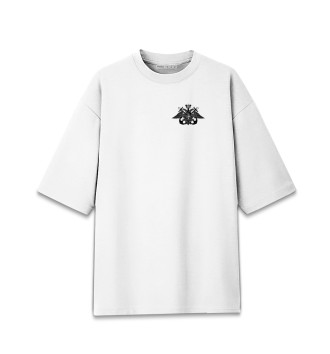 Хлопковая футболка оверсайз для девочек Военно Морской Флот