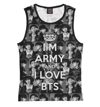 Майка для девочек I am army and I lover BTS