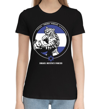 Женская Хлопковая футболка Krav-maga tiger
