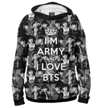 Женское Худи I am army and I lover BTS