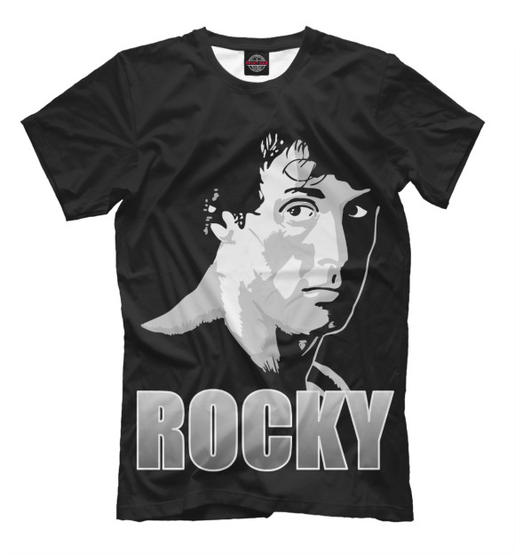 Мужская футболка с изображением Rocky Balboa цвета Черный