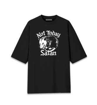Женская Хлопковая футболка оверсайз Not today satan