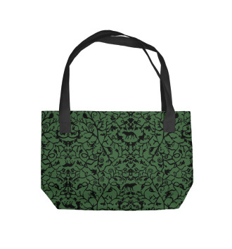 Пляжная сумка Abstract Wolf Green