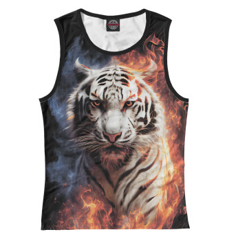 Майка для девочек Огненный белый тигр