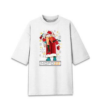 Мужская Хлопковая футболка оверсайз Дед Мороз Brazzers