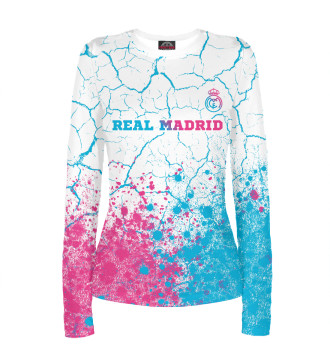 Женский Лонгслив Real Madrid Neon Gradient (трещины)