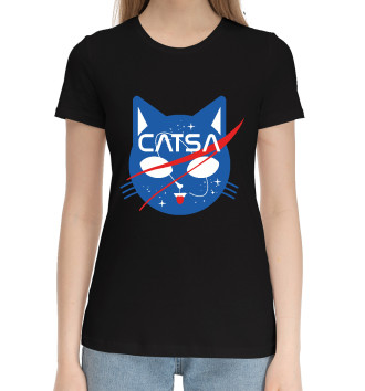 Женская Хлопковая футболка Catsa