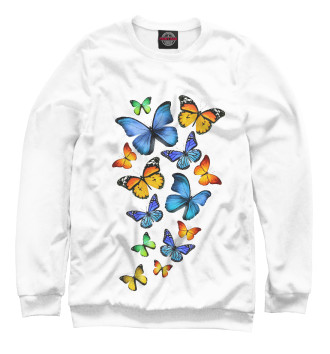 Женский Свитшот Цветные бабочки