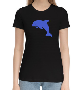 Женская Хлопковая футболка Дельфин