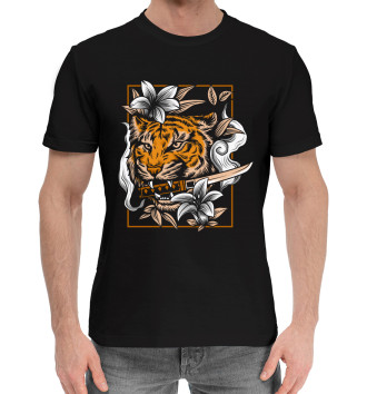 Мужская Хлопковая футболка Тигр