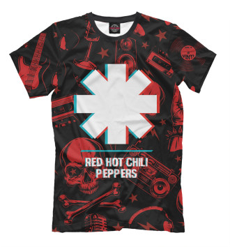 Мужская Футболка Red Hot Chili Peppers Rock Glitch