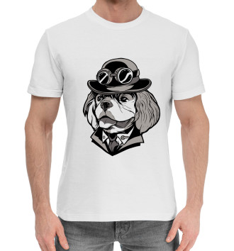 Мужская Хлопковая футболка Steampunk Spaniel