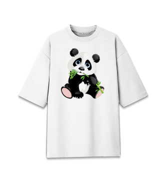 Мужская Хлопковая футболка оверсайз Прикольный Панда