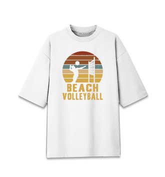 Женская Хлопковая футболка оверсайз Пляжный волейбол