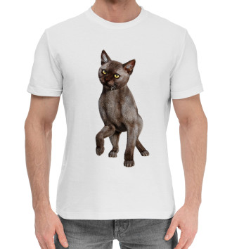 Мужская Хлопковая футболка Танцующий кот