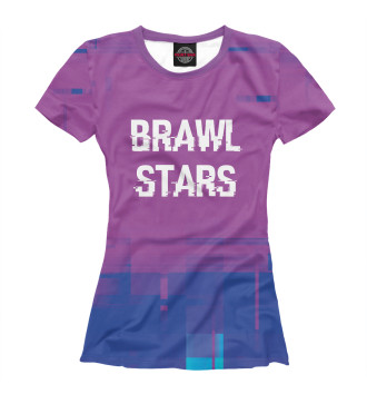 Футболка для девочек Brawl Stars Glitch (пурпур)