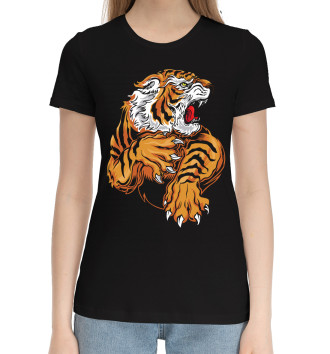 Женская Хлопковая футболка Тигры