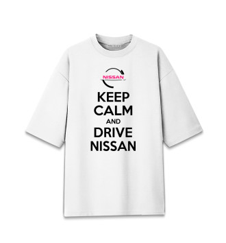 Женская Хлопковая футболка оверсайз Будь спок и води Nissan