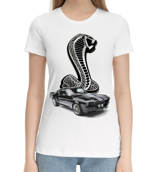Женская Хлопковая футболка Mustang Shelby