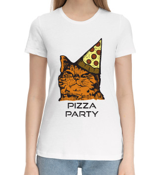 Женская Хлопковая футболка Pizza Party