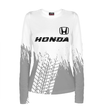 Женский Лонгслив Honda Speed Tires (белый фон)