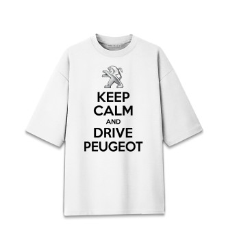 Женская Хлопковая футболка оверсайз Будь спок и води Peugeot