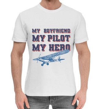 Мужская Хлопковая футболка Мой друг, мой пилот