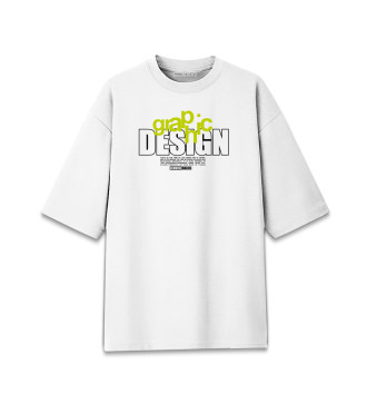 Женская Хлопковая футболка оверсайз Graphic design (разводы)