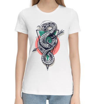 Женская Хлопковая футболка Змеи