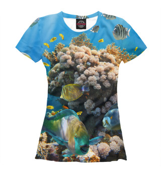 Женская футболка Золотые рыбки