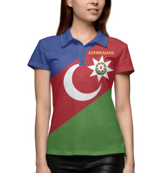 Женское Поло Azerbaijan - герб и флаг