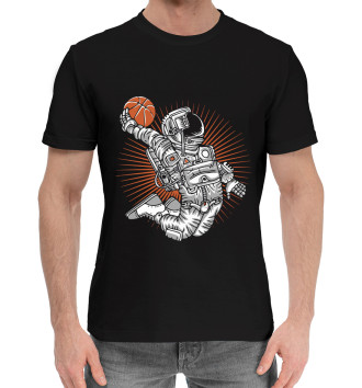 Мужская Хлопковая футболка Space basketball